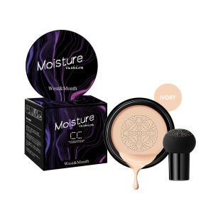 West Month Moisture Cushion Small Mushroom Head Cushion BB Cream Concealer Foundation Cream Brighten Skin Tone Beauty Foundation Cream Female Cosmetic Natural Moisturizing Foundation Concealer Whitening Oil-control Makeup BB Cream Cosmetics