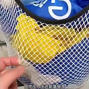 Plastic Bag Holder Garbage Bag Dispenser Collapsible Hanging Net Foldable Trash Bag Holder Wall Mount Organizer