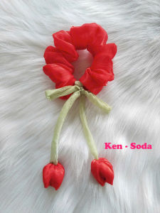 Cột tóc Scrunchies dây hoa tulip