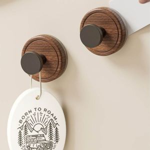 OTYRF 2pcs ไม่ต้องเจาะ ตะขอไม้แบบดูด ราวแขวนผ้าเช็ดตัว ติดผนัง ที่แขวนผ้าเช็ดตัว แบบสากล ใช้ซ้ำได้ ตะขอติดผนังห้องน้ำ ผ้าขนหนูตกแต่งกุญแจ