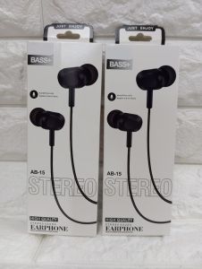 Headset AB-15 Stereo Sound Earphone Handsfree Calls Universal