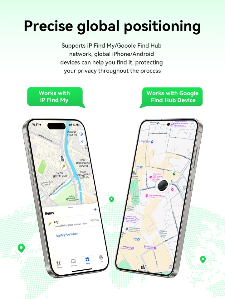 New Hoco E101 Anti-lost Device Basic Works with Google Find My Device network and Apple Find My network for iPhone 17 Pro Max Dual Systems