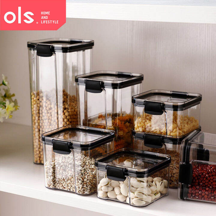 OLS Airtight Dry Food Condiments Snacks Container Jar Canister ...