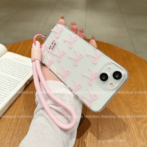 Casing for Samsung Galaxy A05S A05 A04E A04 A03S M53 M52 5G M51 A21S A11 M11 A31 M31 M30 M20 M54 M23 M34 M33 A50 A50S A30S A20 A30 A20S Pink ribbon Simple Sweet Girl TPU Soft Phone Case Ultra-thin straight edge Clear Back Cover TM 53