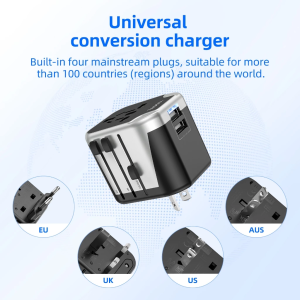 HOCO AC5 Universal Travel Adaptor Multifunctional All-in-one Charging Adapter Plug[US.UK.EU.AUS]Worldwide Wall Adapter