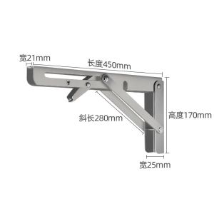 6-20inch Stainless Folding Shelf Brackets - Heavy Duty Stainless Steel Collapsible Shelf Bracket for Bench Table Space Saving DIY Bracket（1pcs）