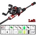 Baitcasting/Spinning Reel Set Fishing Rod Set Spinning Reel Rod Set 7.2:1 Fishing Rod1.8M-2.1M. 