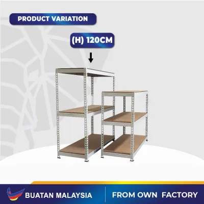 🐘 HYPERACK™️ Livin Rack Adjustable 3 Tier Metal Boltless Rack Rak Besi Bertingkat Rak Dapur Rack Shelf Rack Kitchen Rack Rak Besi Bertingkat Rak Buku Rak Serbaguna Warehouse Storage Rak Store Office Rack 架子置物架 (White 3 Levels)