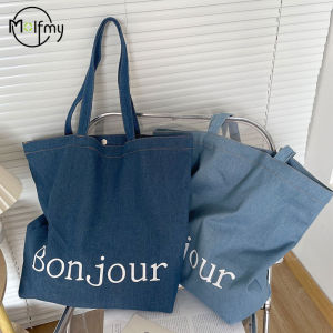 Denim Shoulder Bag Men Fabric Handbag Soft Portable Lady Chic Tote Bags Washed Denim Casual Womens Crossbody College Backpack2026