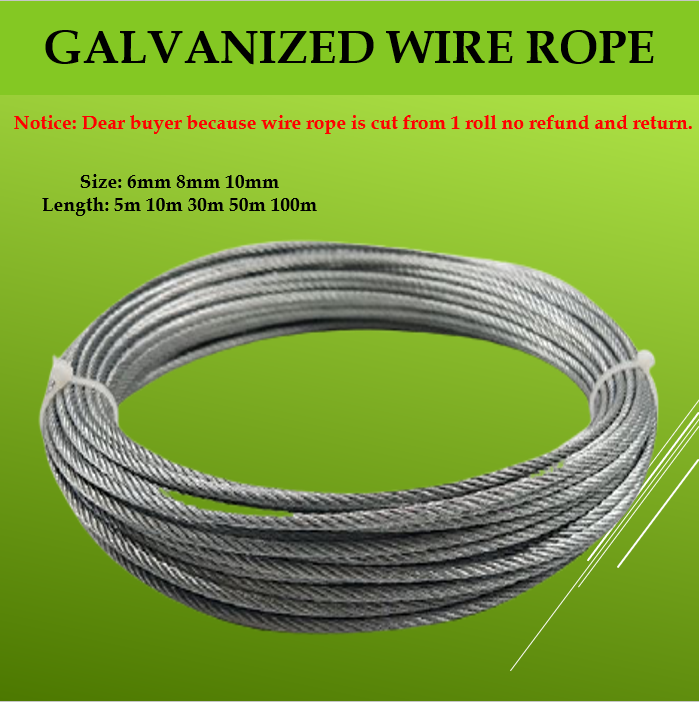 Vision Lifting 8 Galvanized Wire Rope Utility Guy Wire Galvanized Winch ...