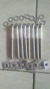 2 set isi 8 pcs baut dipan model tengkorak warna hitam dan putih bagus realpic baut mur dipan kayu