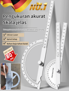 ✨[Portabel dan Akurat] Padat/Berongga 180°Penggaris Sudut Lengan Tunggal Baja Tahan Karat/Penggaris Sudut Baja Tahan Karat/busur derajat pengindeksan setengah lingkaran yang dapat disesuaikan 180 derajat/Stainless Steel Semicircular Portable Angle Gauge