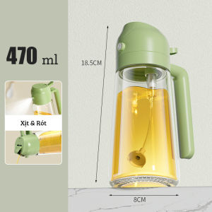 Bình Xịt Dầu Ăn Kiêm Rót Dầu Thông Minh 2in1 Vòi Phun Nguyên Tử Xịt Mạnh Và Chống Nhỏ Giọt