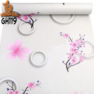 Wallpaper Dinding Stiker Pvc Motif Bunga Sakura Pink GH119 45Cm X 8 m
