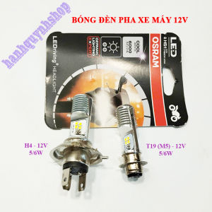 Bóng đèn pha xe máy LED H4 T19 OSRAM lắp xe Dream Wave Vision Lead Sirius ánh sáng trắng