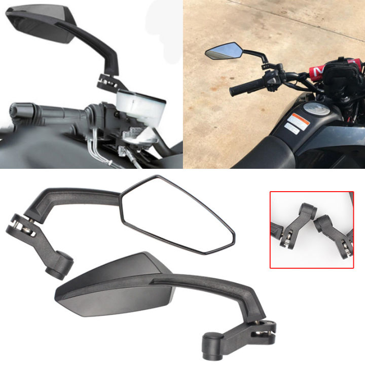 Universal Adjustable Rear View Mirrors Cafe Racer Side Mirrors Black ...