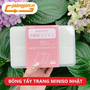 BÔNG TẨY TRANG MINISO NHẬT BẢN (HỘP 1000 miếng) 100% cotton mềm mại thấm hút tốt