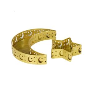 2pcs Trung Đông sắt tấm độc đáo crescents mặt trăng lâu đài sắt Khay phục vụ cho Trung Đông decors