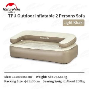 Naturehike Removable Backrest TPU Air Sofa Portable  Lightweight Double Inflatable 2 Person Camping Bed Outdoor Mattress 200kg Max Load Multifunction Lounger Relax Chair Travel Couch