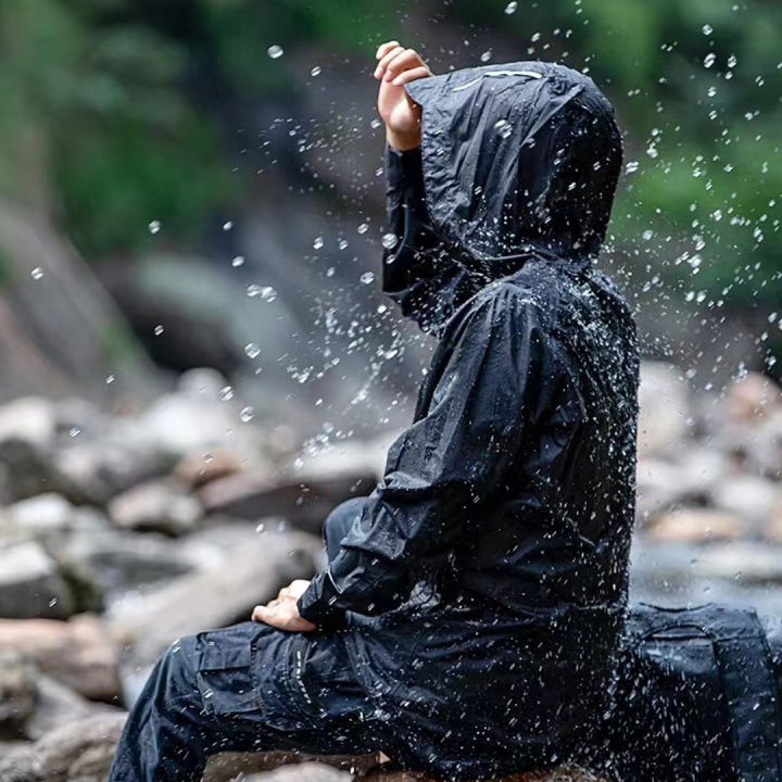 Raincoat and rain pants, labor insurance split suit, heavy rainproof men's  thickened electric motorcycle, takeaway rider, special for riding Lazada 