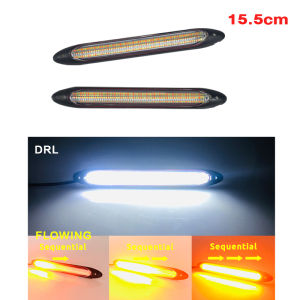 SEAMETAL 2 Chiếc Đèn LED Chạy Ban Ngày Cho Xe Hơi Đèn Pha Chống Nước Thông Dụng Dải Đèn Quét DRL Tín Hiệu Rẽ RGB 12V