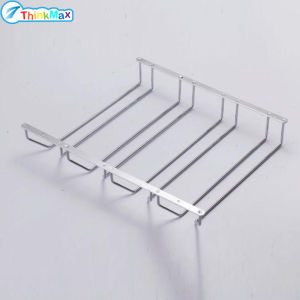 Trong kho!!1 pcs 1-5 rows thép không gỉ gắn tường stemware ly rượu vang Giá móc treo kệ