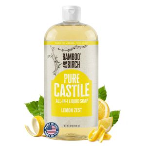 Xà phòng lỏng Castile nguyên chất hương cam quýt và bưởi 32 oz sản xuất từ tre và gỗ bạch dương.    Xà phòng tự nhiên không chứa dầu cọ đã được chứng nhận.
