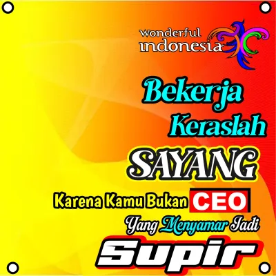 Terbaru Spanduk Kata kata Untuk Pintu Belakang mobil ukuran 50 x 50 cm Bisa reques Poto / Kamu Bukan CEO