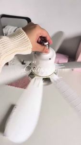 HODEKT Ceiling Fan With Light 42cm/52cm Remote Control 3 Color 3 Speed Smart Timer Detachable Blades