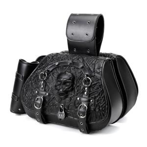 Leather PU Motorcycle Storage Bag Side Case Spacious Removable For Off Roading & Commuting Bike Accessories Organization