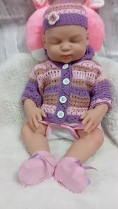 👶Búp Bê 46 cm 18 inch Silicon Doll Bé Gái Đang Ngủ Da Châu Á PVN10262