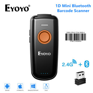 【👍👍👍Seller recommend & 1~2 days delivery】Eyoyo 1D Mini Bluetooth Barcode Scanner Wireless With Power On/Off Button Volume Up/Down Button Portable Bar Codes Reader for Windows/Mac Computer/Android/iOS Phones