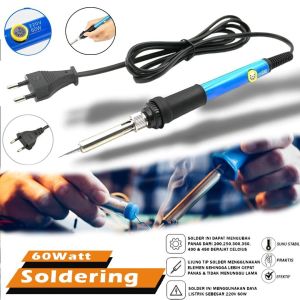 Solder iron + 5 Mata Solder Adjustable 60W Solder 220V Atur Suhu Temperature Solder listrik suhu dapat diatur Solder Laptop HP Elektronik