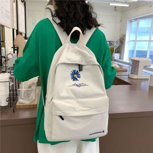 FDGFGG Fashion Students Backpack Nylon Cloth Daisy School Bag Large Capacity Casual Shoulder Bag Textbook