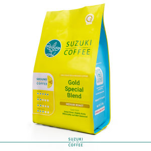 กาแฟคั่วบด SUZUKI COFFEE สูตรเข้มปานกลาง Gold Special Blend