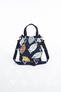 BAYAR DITEMPAT sling bag wanita kekinian slingbag korean style mini uk 27 x 20 x 5 - motif DAUN NANGKA NAVY