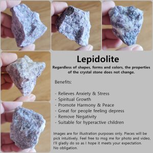 Lepidolite Raw Natural Crystal Stone | Remove Negativity | Reduce Stress | Calming