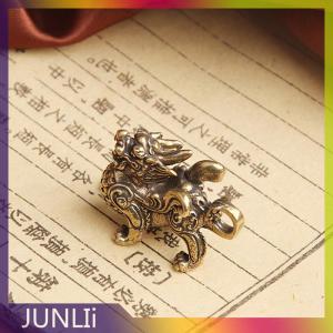 JUNLIi รูปปั้นแกะสลักความมั่งคั่งทองเหลืองตกแต่งความเจริญรุ่งเรืองเครื่องประดับสไตล์จีน fenshui