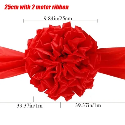 GONGRUOQIUSHAN 1Pcs Celebrate Decoration Big Flower Ball Ribbon-cutting Market Ceremony Recognition Red Cloth Hydrangea Durable Start Business Chinese Wedding Red Satin