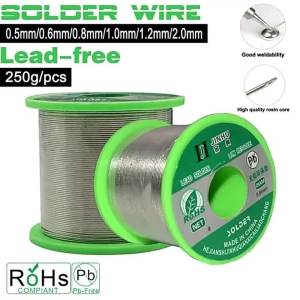 250g Lead-Free Sn99.3 Cu0.7 Solder Wire 0.5mm-2.0 mm Unleaded Lead Free Tin Rosin Soldering Wires for Electrical Soldering RoHs