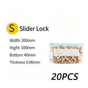 Double-Sealed Zipper Bag Slide Lock Resealable Food Grade Clear Food Storage Keep Fresh Bag