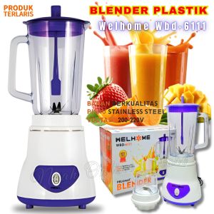 BLENDER WELHOME 2 IN 1 WBD-6111 1 LITER peralatan rumah kecepatan variabel pembuat jus buah wadah plastik Blender Juicer Buah ~ NOS