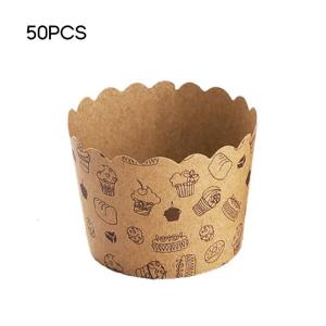 50Pcs Baking Cups Krafts Paper Cake Cups Liners Heat Resistant Oilproof Muffin Cake Wrappers for Wedding Birthday Party