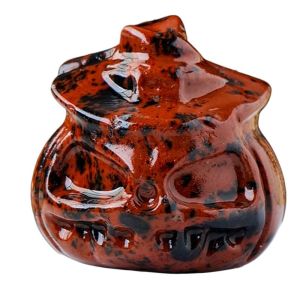 TSEVD Creative Crystal Pumpkin Figurine Pumpkin Shaped Handmade Halloween Pumpkin Decorations Crystal Pumpkin Ornaments Manual Sculpture Mini Pumpkin Statue Home Decor