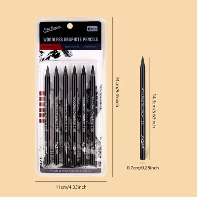 [พร้อมส่งในไทย] ชุดดินสอถ่านแบบไม่มีไม้ (Woodless Charcoal) Soft/Medium/Hard + ชุดดินสอแกรไฟต์ HB-8B EE สำหรับนักเรียนศิลป์ วาดรูป Sketch ลงเงะ มืออาชีพ