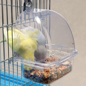 Transparent Bird Supplies Bird Cage Feeder Plastic Easy to Install Use and Clean Durable Grade Plastic Bird Gift
