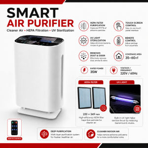 VOLTHUB 3 in 1 Composite Filter air purifier for room Double Directional Air Outlet HEPA Air Purifier
