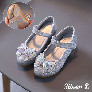 Sepatu Bling Pesta Mewah Anak Perempuan Import Murah Mary Jane Heels Kristal Bow (D) Pita Ankle Mote