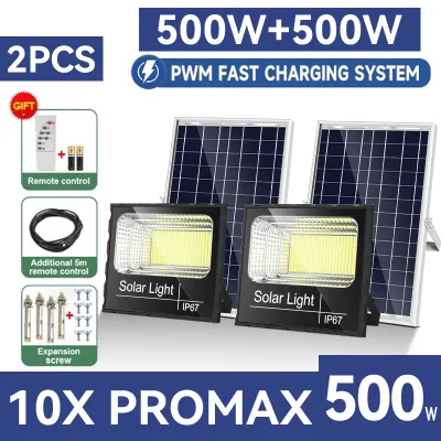 100k+ salses solar flood light street lamp with solar panel outdoor waterproof IP68 YESQ original LED light automatic