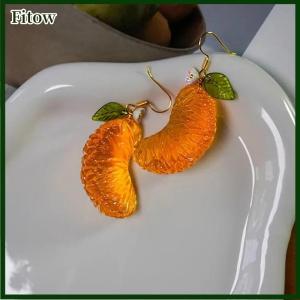 Fitow 1Pair Fashion Cute Imitation Orange Earrings Creative Funny Fruit Studs Earring For Girls Summer All-match Ear Jewelry Gift